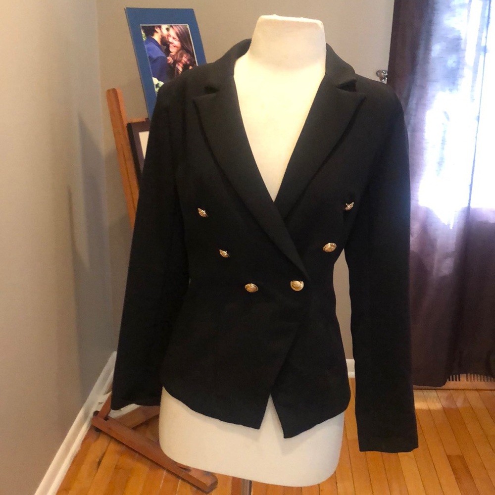 NWOT DO+BE BLACK DOUBLE BREASTED JACKET - Picture 1 of 8